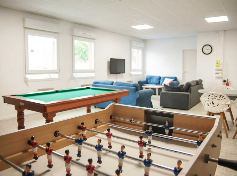 Salle de détente logements étudiants à Nancy Résidence étudiante Jean Jaurès