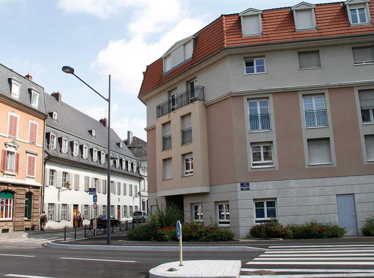 Façade logements étudiants à Mulhouse Résidence Camille Saint-Saëns