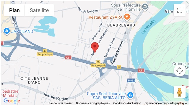 THIONVILLE Carte résidence BEAUREGARD tablette